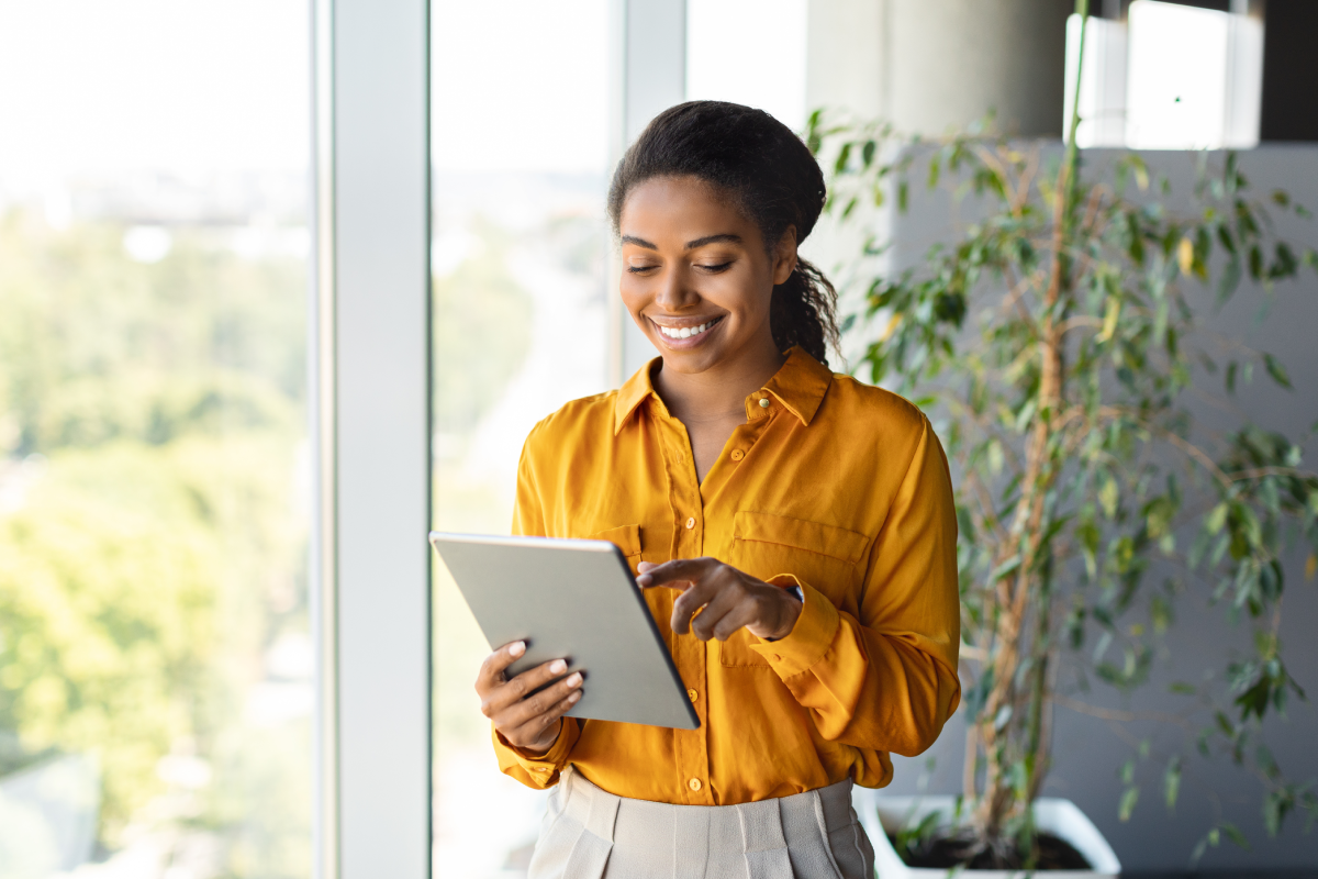woman using a tablet